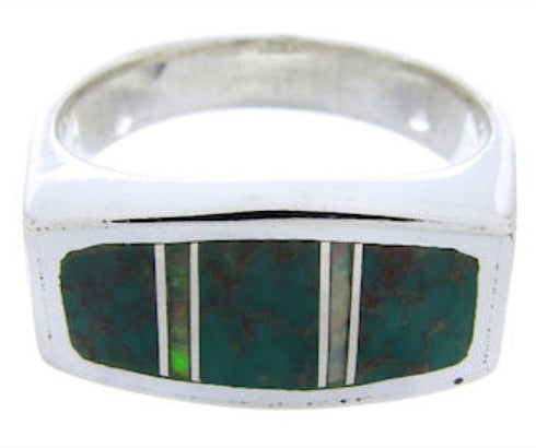 Sterling Silver Turquoise Opal Southwest Ring Size 7-1/2 IS68096